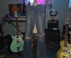 Abercrombie & Fitch Light Blue Distressed Flare Jeans